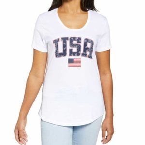 NWT Galt Women's American USA Tee Everyday Size Medium Red White Blue $30 i202